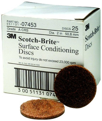 3M MMM7453 Marine 7453 2 COARSE SURFACE COND 25/BOX SCOTCH-BRITE SURFACE CONDITIONING DISCS.