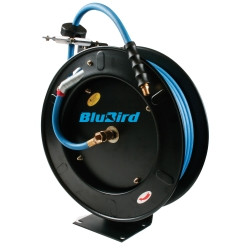 BluBird BLBBBR1250 20ga. Retractable Air Hose Reel - Next-Gen Rubber Hose (1/2" x 50') -.