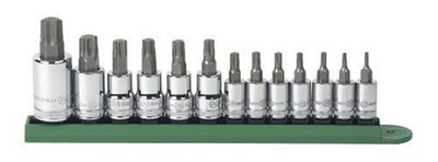 GearWrench KDT80725 KD Tools 13 Piece 1/4 3/8 and 1/2 Inch Drive Tamper Proof Torx Socket Set.