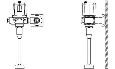 Delta 81T231BTA-30 Commercial 81TBT / 81THW Flush Valve Battery Operated Fits Sloan / Zurn - Exposed 139901