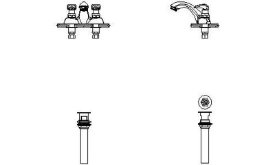 Delta 86T1053 Commercial 86T Two Handle Metering Slow-Close Centerset Bathroom Faucet 139386