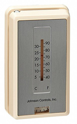 Johnson Controls T-4100-2 REV ACT TSTAT VERT MT. W/COVER