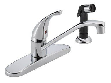 Delta P115LF Delta Faucet Kitchen Faucet Low Lead Single Handle 8 " Centers Chrome Finish