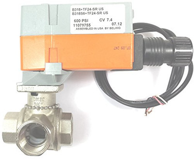 Belimo B318 | B+LF120-S US | CCV | 0.75" | 3 Way | 7.4 Cv | w/ Spring Return | 120V | On/Off | SW