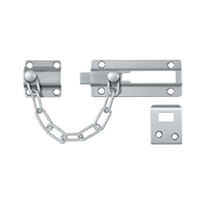 Deltana CDG35U26D Solid Brass Chain & Doorbolt Door Guard (Set of 10) (Brushed Chrome) 760923473137 .