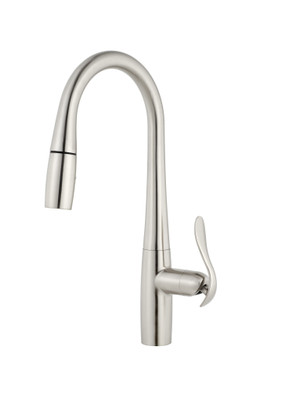 Danze D454411SS  Selene Single Handle Pull-Down Kitchen Faucet with SnapBack Retraction, Stainless Steel