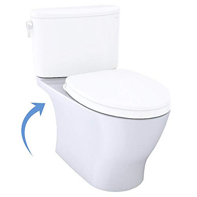 Toto CT442CUFGT40#01 Nexus Two-Piece Elongated 1.28 Gpf Universal Height Toilet Bowl Only With Cefiontect, Washlet+ Ready, Cotton White CT442CUFGT4001