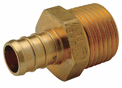 Zurn QQQMC77GX  Crimp XL Male Adapter, Large Diameter, 1-1/2" Barb x 1-1/2" MPT, Brass (Pack of 10) 