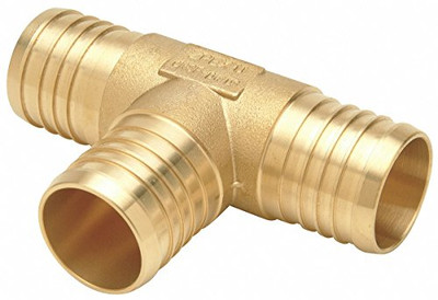 Zurn QQQT666GX  Crimp XL Tee, Large Diameter, 1-1/4" Barb, Brass (Pack of 10)