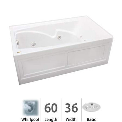 Jacuzzi JCTS6036WLR2HXW Cetra 60" x 36" Whirlpool Bathtub Color: White