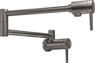 Delta D1165LFKS Faucet Contemporary Pot Filler Wall-Mount Black Stainless