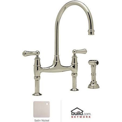 Rohl RWA751LAPCTO2 WAVE TRIM SET ONLY WITH NO ROUGH VALVE BODY TO THREE HOLE WALL MOUNTED WIDESPREAD LAVATORY FAUCET MIXER SET WITH LEVER HANDLES AND 8" REACH SPOUT IN POLISHED CHROME