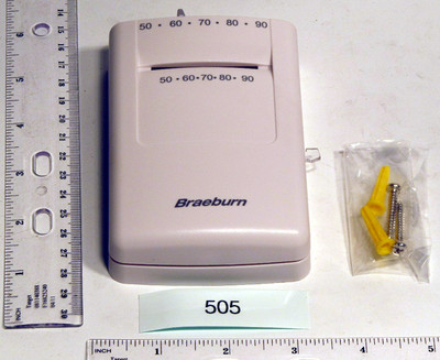 BRAEBURN 111752 24V/MILLIVOLT SINGLE STAGE HEAT ONLY MECHANICAL MERCURY FREE THERMOSTAT FOR CONVENTIONAL OR MILLIVOLT SYSTEMS, INCLUDES POSITIVE OFF 50-9