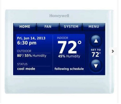 Honeywell 286233 2 Wire IAQ High Definition Touch Screen Thermostat with Red LINK Technology, White