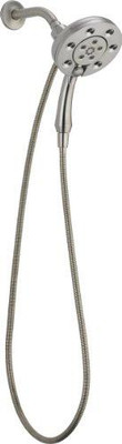 Delta 58472-SS Faucet 4-Spray H2Okinetic In2ition 2-in-1 Dual Hand Held Shower Head with Hose and Magnetic Docking, Stainless