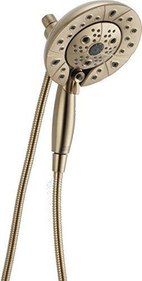 Delta 58480-CZ-PK Faucet 5-Spray H2Okinetic In2ition 2-in-1 Dual Hand Held Shower Head with Hose and Magnetic Docking, Champagne Bronze
