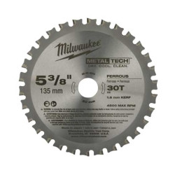 MILWAUKEE MLW48-40-4070 5-3/8" 30 Teeth Ferrous Metal Circular Saw Blade Electric Tools.