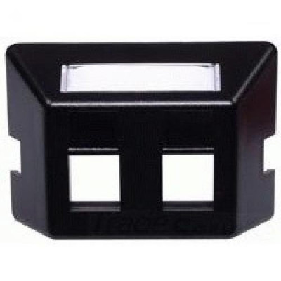 HUBBELL FP2BKHubbell Furniture Plate - 2-Port44 Black