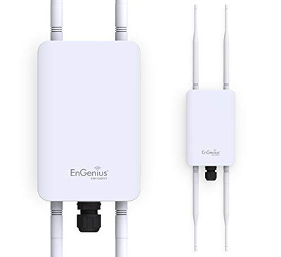Engenius ENH1350EXT 11ac Wave2 2x2 MU-MIMO Outdoor IP67-Rated High-Powered 23dBm Dual-Band Managed AP with Four (4) detachable 5 dBi antennas 1 GBE Ports Proprietary PoE speeds up-to 400Mbps on 2.4 GHz 867Mbps on 5 GHz..