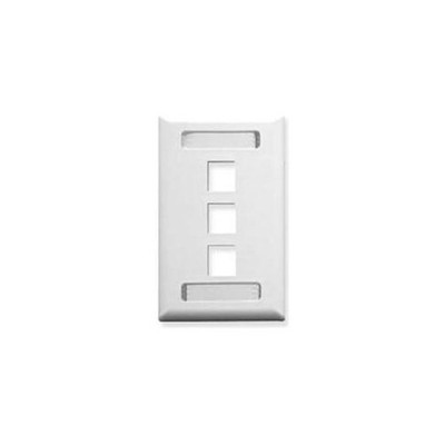 ICC IC107S03-WH Faceplate, Id, 1-gang, 3-port, White.
