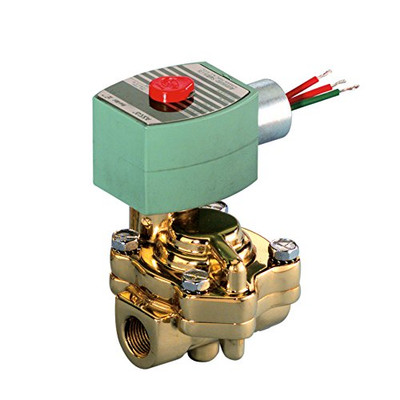 ASCO 8221G005 120/60 110/50 -120/60,110/50 Brass Body Pilot Operated Slow Closing Solenoid Valve, 3/4" Pipe Size, 2-Way Normally Closed, Nitrile Butylene Sealing, 3/4" Orifice, 5.5 Cv Flow, 120V/60 Hz, 110V/50 Hz