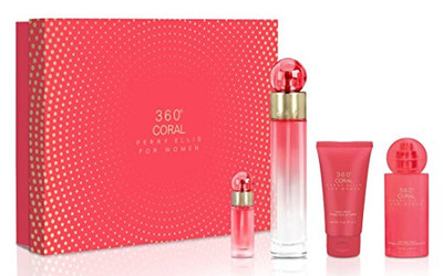 360 CORAL GSW360CORAL4PC3.4BM by PERRY ELLIS 4 PIECE GIFT SET - 3.4 OZ EAU DE PARFUM SPRAY 4.0 OZ BODY MIST SPRAY 2.0 OZ HAND CREAM