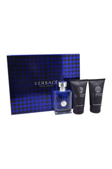 VERSACE M-GS-2336 Pour Homme 3 pc Gift Set Men 1.7oz EDT Spray| 1.7oz Hair & Body Shampoo| 1.7oz After Shave Balm