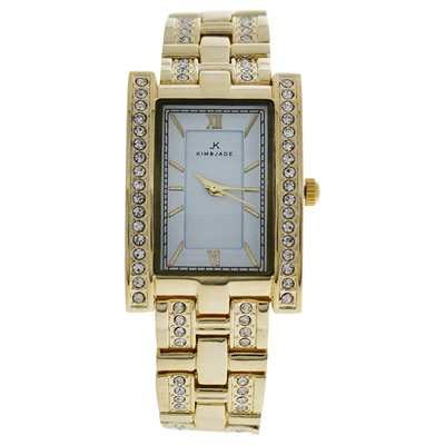 Kim & Jade W-WAT-1474 Watch Woman Movement Quartz Case White And Bracelet Gold Made In Steel 2060L-GW
