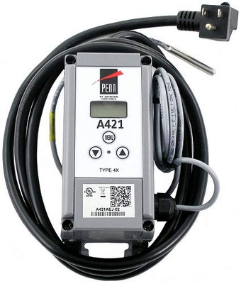 JOHNSON CONTROLS 317626 Electronic Single Stage Temperature Control, 120/2 VAC, UL TYPE 4X, IP66, SPDT, Single