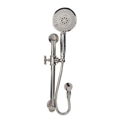 Ginger USA N280E/15 Brass Traditional 36-Inch Slide Bar Handshower Kit, Polished Nickel