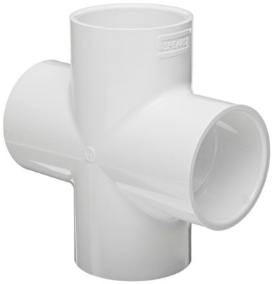 SPEARS 420-030 420 Series PVC Pipe Fitting, Cross, Schedule 40, 3" Socket