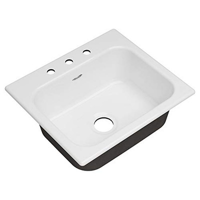 American Standard Quince 25X22 Top Mt Sb Kitchen Sink 3H Brilliant White 77SB25223308