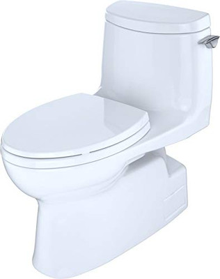 Toto Carlyle II 1G One-Piece Elongated 1.0 GPF Universal Height Skirted Toilet with CEFIONTECT and Right-Hand Trip Lever MS614114CUFRG01