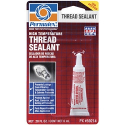 ITW PERMATEX INC PTX59214 High Temperature Thread Sealant, 6mL Tube Carded, Case Of 12 Tubes