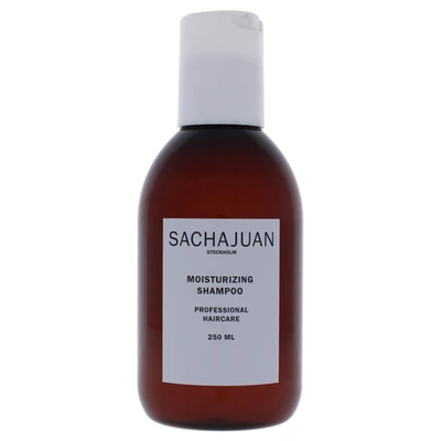 Moisturizing Shampoo This moisturizing shampoo by Sachajuan, hydrates excessively dry, brittle, and coarse hair. Its deep cleansing formula replenishes moisture for greater elasticity, manageability and shine.