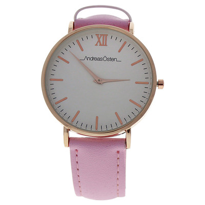 Andreas Osten W-WAT-1484 AO-161 Pure - Rose Gold/Light Pink Leather Strap Watch