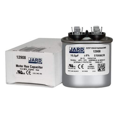 MARS 12908 Jard 10 MFD 370V OVAL Motor Run Capacitor