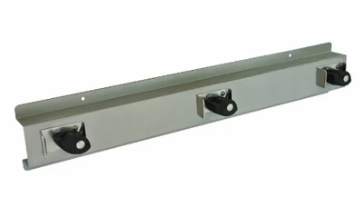 Bradley 9953-000000  Stainless Steel 3 Hooks Mop and Broom Holder, 24" Length x 4" Height