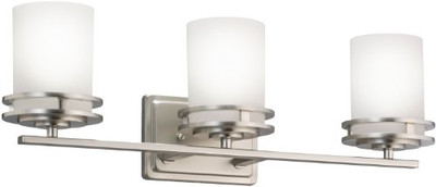 KICHLER 5078NI Lighting 3-Light Hendrik Incandescent Bath Light, Brushed Nickel