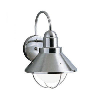 KICHLER 9022NI Seaside 1LT 12IN Exterior Wall Mount, Brushed Nickel Finish