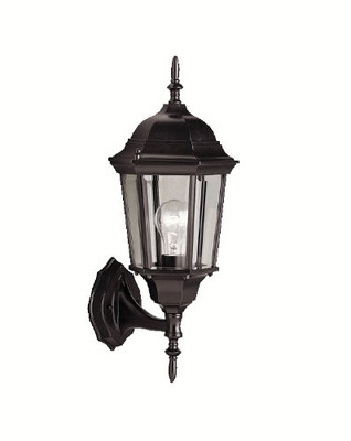 KICHLER 9654BK Lighting Madison 1-Light Outdoor Wall Lantern, Black Finish with Clear Beveled Glass