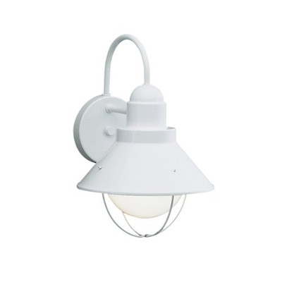 KICHLER 9022WH Seaside 1LT 12IN Exterior Wall Mount, White Finish by Lighting