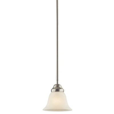 KICHLER 2693NI Lighting Wynberg 1-Light Mini-Pendant, Brushed Nickel Finish with Satin Etched Glass