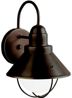 KICHLER 9022OZ Seaside 1LT 12IN Exterior Wall Mount, Olde Bronze Finish by Lighting