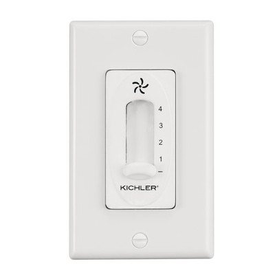 KICHLER 337012WH Lighting Ceiling Fan 4-Speed Single Slide Wall Control, White Finish