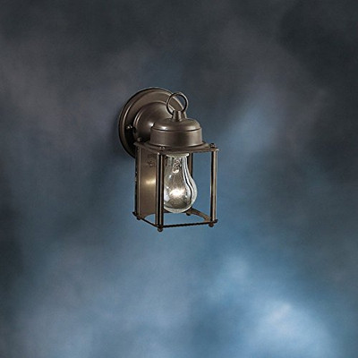 KICHLER 9611OZ Lighting New Street 1-Light Exterior Wall Mount, Old Bronze Finish with Clear Glass