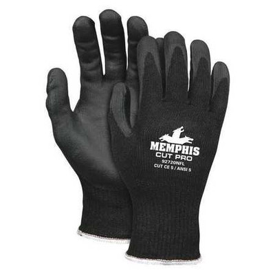 MEMPHIS GLOVE 127-92733PUL MEMPHIS CUT PRO  BLACK HPPE  BLACK PU L