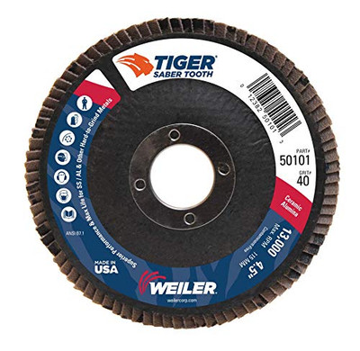 WEILER 804-50101 4-1/2 ANGLED- PHENOLIC-40 CER- 7/8 ARBOR