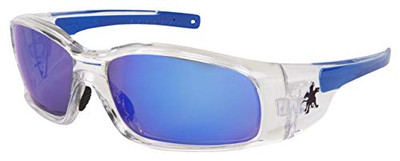 CREWS 135-SR148B SWAGGER SAFETY GLASSES CLEAR FRAME BLUE LENS