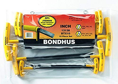BONDHUS 116-13138 BTX-10 10PC. T-WRENCH HEX SET BALLDRIVER